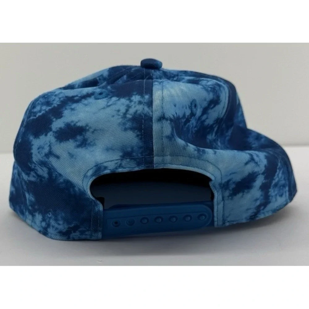 Sonic the Hedgehog Youth Snapback Hat Blue Tie Dye Embroidered Flat Brim Cap